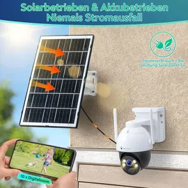 LuVision 4G LTE PTZ Solar Überwachungskamera 4MP Weiß