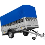 Einachsanhänger GARDEN TRAILER 264 KIPP mit Laubgitteraufsatz, Hochplane, Hochspriegel und Stützrad