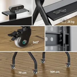 ONKRON TV-Ständer 60-120 Zoll 158 cm Schwarz Kunststoff/Stahl