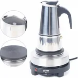 Gojoy - Espressokocher Kaffeebereiter Espressomaschine Edelstahl Elektrisch Kaffeekanne 4 Tassen 200 Ml