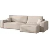 kaiser möbel Ecksofa mit schlaffunktion und bettkasten, Eckcouch, BEST XL stoff Poso Dicker Cord Beige