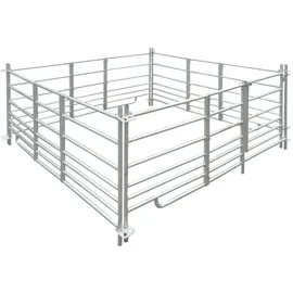 vidaXL Kleintierkäfig 183 x 183 x 92 cm Silber/Weiß/Mehrfarbig