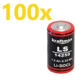 XCell 100x Kraftmax Lithium 3,6V Batterie LS14250 1/2 AA - Zelle