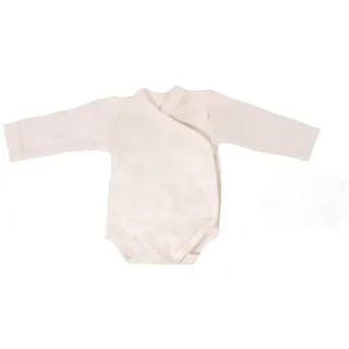 cosilana Langarm Baby-Wickelbody aus Wolle und 30% Seide Uni Natur 62/68