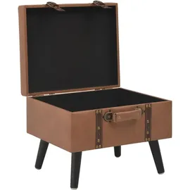 vidaXL Hocker mit Stauraum 40 cm Braun Kunstleder