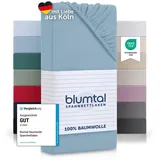 Blumtal® Baumwolle Spannbettlaken für Topper 180x200cm Basics Jersey - Bettlaken 180x200cm - Oeko-TEX zertifiziertes Spannbetttuch 180x200 - Topper Spannleintuch 180x200 - Betttuch - Dusk Blue