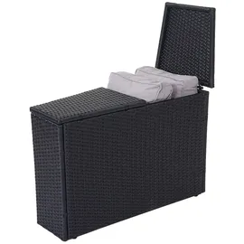 Mendler Luxus Poly-Rattan-Garnitur Savoie, Sitzgruppe Lounge-Set, XXL Sofa rund, anthrazit Kissen grau