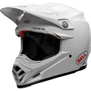 Bell MOTO-9S Flex Solid ECE – Motocross Helm ECE Zertifiziert – Offroad Racing Helm – Flex Impact Management – Velocity Flow Ventilation – Flying Bridge Visor – White, Größe: L