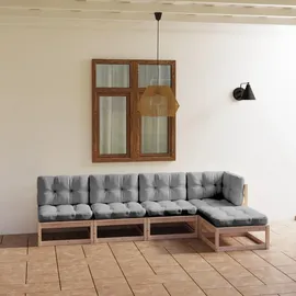 vidaXL Garten-Lounge-Set 5-tlg. Kiefer beige