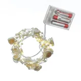 MARELIDA LED Drahtlichterkette Rosen und Perlen - 20 LED - L: 1,9m - Batterie -...