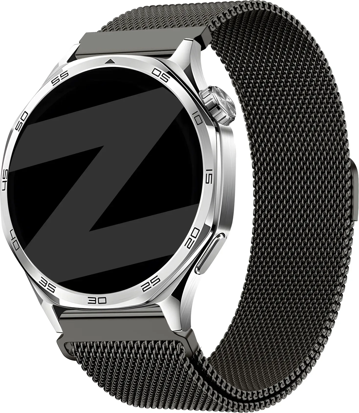 Bandz Motorola Moto Watch - 47mm Armband Milanese 'Easy Fit' für Motorola Moto Watch  - 47mm - Titan grau - Magnetischer Verschluss