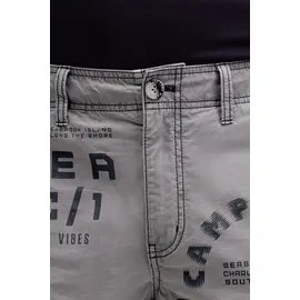 Camp David CAMP DAVID, Herren, Gr. L, Normalgrößen, grau blau, Popeline, Material: 100% Baumwolle, bedruckt, regular fit knielang, Hosen Shorts, aus Baumwolle