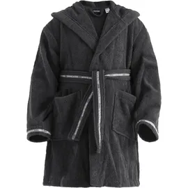 Bruno Banani Kinderbademantel BRUNO BANANI "Danny, Ideal für Zuhause, Schwimmbad oder im Urlaub" Gr. 140, grau (anthrazit), L:91cm, Walkfrottee, Hausmäntel, mit Logostreifen, aus 100% Baumwolle