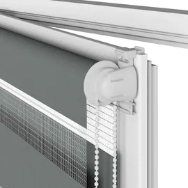 vidaXL Doppelrollo, Dunkelgrau 45x230 cm Stoffbreite 40,9 cm Polyester