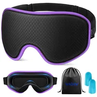 WAOAW Schlafmaske für Herren und Damen, Seiden-Augenmaske zum Schlafen von 3D-Licht, blockierende Augenbinde (lila)