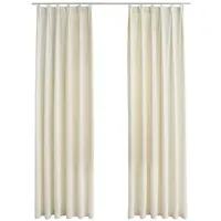 VidaXL Verdunkelungsvorhänge mit Haken 2 Stk. Samt Creme 140x245cm