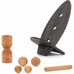 Balance Board Set groß Erle schwarzes Brett Handmade in Germany - ROLLHOLZ EINHEITSGRÖSSE