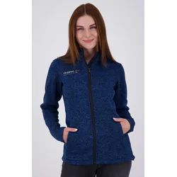 Strickfleecejacke DEPROC ACTIVE "ELKFORD WOMEN", Damen, Gr. 48 (XL), blau, 100% Polyester, casual, Langarm mit Gummizug, Jacken Fleecejacke Outdoorbekleidung Sportbekleidung Übergangsjacke, auch in Großen Größen erhältlich