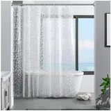 luxuskollektion Duschvorhang 3D Steinmuster 180 x 180 cm transparent