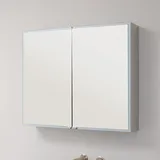 Sprinz Pure-Line Spiegelschrank Aufputz mit 2 Türen 80 cm, Badmöbel, alu matt