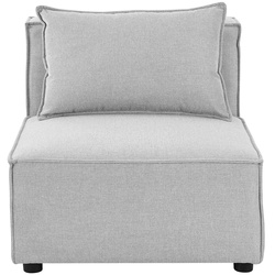 Juskys modulares Sofa Domas in Stoff Hellgrau - Mittelsofa mit Kissen - individuell kombinierbar