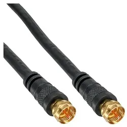 InLine SAT-Anschlusskabel, 2x geschirmt, 2x F-Stecker, >85dB, schwarz, 5m