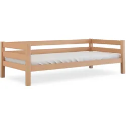 Bubema Niki – Kinder Einzelbett/Sofabett, Buche massiv, natur oder weiß lackiert - Natur lackiert