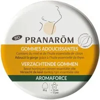 PRANARÔM - Aromaforce Gommes Adoucissantes Compléments Alimentaires Aux Huiles Essentielles Citron, Miel & Thym Apaise La Gorge Boîte Métal 45g Pastille(S) 45 pc(s)