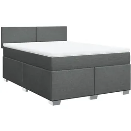 vidaXL Boxspringbett 140 x 200 cm Dunkelgrau