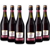 Sant'Orsola Lambrusco Emilia IGT Frizzante Rotwein Schaumwein 6 Flaschen Lambrusco NV trocken (6 x 0.75 l)