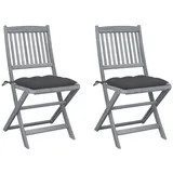 vidaXL Klappbare Gartenstühle 91 x 0 x 0 cm braun 2 St.