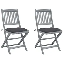 vidaXL Klappbare Gartenstühle 91 x 0 x 0 cm braun 2 St.