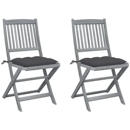 vidaXL Klappbare Gartenstühle 91 x 0 x 0 cm braun 2 St.