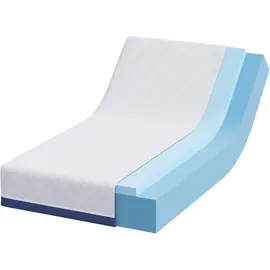 vidaXL Matratze Weiß und Blau 80 x 160 cm Gel-Speicherschaum