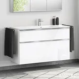 evineo ineo4 Unterschrank B: 121 cm, 2 Auszüge, mit Griff, für Duravit ME by Starck Waschtisch,, BE0268WH,