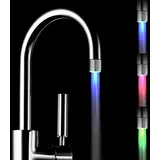 Tonchean - Sale – Waschtisch-Mischbatterie – 2er-Pack bunter LED-Wasserhahn mit 3-Farbwechsel-Temperaturregelungen, Wasserdurchflusshahn für Küche