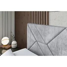 altdecor Boxspringbett BARWA KING - 160x200 - H3/H4 - Hellgrau