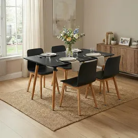 Relaxdays Esstisch 110 x 75 x 110 cm schwarz/bronze