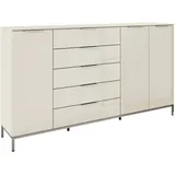 Rauch Kombikommode 200 x 111 x 42 cm Beige / Glas Beige (Champagner)