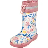 Playshoes Regenstiefel Blumen Beige/Weiß 22