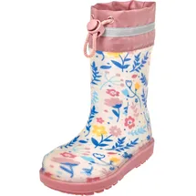 Playshoes Regenstiefel Blumen Beige/Weiß 22