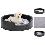 vidaXL Hundebett Schwarz-Grau 69x59x19 cm Plüsch und Kunstleder