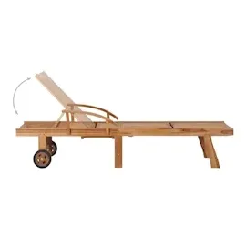 vidaXL Sonnenliegen 2 Stk. mit Auflagen Schwarz Massivholz Teak