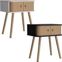 Vichy Vicco Nachttisch, Germo, Anthrazit/Bambus, 40 x 47 cm