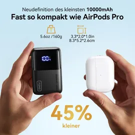 INIU Power Bank, Ultra Mini 10000mAh 45W Schnellladen Externe Handyakkus