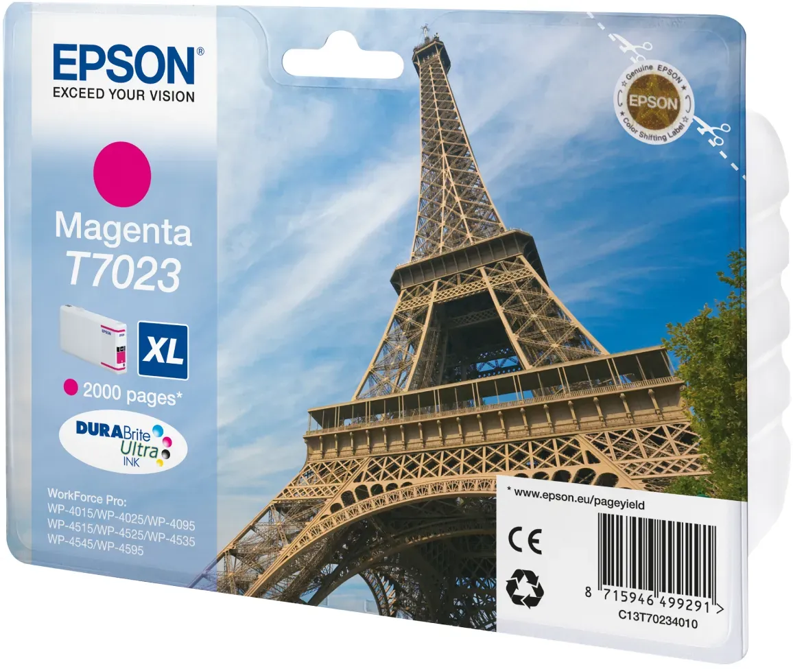 Epson T7023 Tintenpatrone Magenta 2.000 Seiten Für Kompatibilität, siehe Artikel-Beschreibung | Niedrigere Druckkosten Dank XL-Tintenpatrone