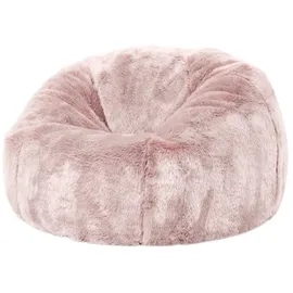 I.C.O.N. Icon Kingston Sitzsack Kinder, Rosa, Flauschiger Kunstpelzstoff, Sitzsack Flauschig mit Füllung, Bequemer Kinder Sessel, Kuschelsessel, Lese Sessel, Schlafzimmer, Kinderzimmer, Spielzimmer