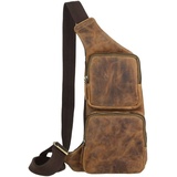 GREENBURRY Vintage Body Crossover Bag Leder Sling Bag Rucksack Backpack Daypack 1543-25 - Einheitsgröße