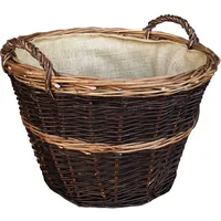 Dobar Kaminholzkorb rund Weide/Jute 50 x 50 x 34 cm Braun