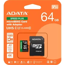 A-Data ADATA 64GB microSDXC UHS-I U3 V30 Adapter